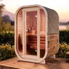 FinnTherm Fasssauna Ellipso S 135x113cm mit Glasfront inkl. Produktbild-Vorschau 1