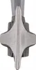 A close-up, head-on view of a metal tool head, likely a drill bit or a similar cutting implement, with a pointed tip and four symmetrical cutting edges extending outwards. Produktbild-Vorschau