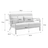 A diagram showing the dimensions of a two-seater sofa. Anteprima dell’immagine prodotto