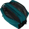 An open teal toiletry bag with black accents, showing its multiple compartments. Náhled obrázku produktu