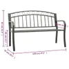 vidaXL Gartenbank Grau 120 cm Stahl Produktbild-Vorschau 5