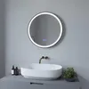 AQUALAVOS Badspiegel mit Beleuchtung Rund 60 cm Schwarz Produktbild-Vorschau 1