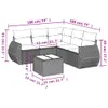 The Living Store 6-tlg. Garten-Sofagarnitur mit Kissen Produktbild-Vorschau 4
