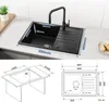 CECIPA Granitspüle Küchenspüle Granit Spülbecken 65x45, Produktbild-Vorschau 4