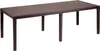 A brown rattan-look rectangular dining table with four legs, shown from a slightly elevated side angle against a white background. Produktbild-Vorschau