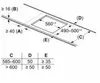 Diagram showing installation dimensions for a built-in hob, with a table of measurements. Produktbild-Vorschau