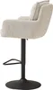 A side view of a beige bar stool with a black base and footrest. Produktbild-Vorschau