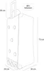 A line drawing of a suitcase with dimensions and volume indicated. Produktbild-Vorschau