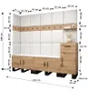 Garderobe ARTIN Set 9 mit gepolsterten Paneelen Industrial Produktbild-Vorschau 4