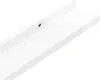 A close-up, angled view of a white shelf with a pre-drilled hole. Náhľad obrázku produktu