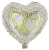 Folienballon Gold Herzen weiß-gold Ø 45 cm Produktbild-Vorschau 1