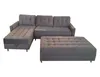 Canapé d'angle scandinave David avec pouf, gris foncé Paros Voir les images du produit 3