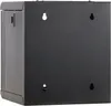 The back and side view of a black server rack is shown against a gray background. Voir les images du produit