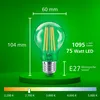 LED E27 Normale 5,2W (75W) Trasparente 1095lm 2700K Classe Anteprima dell’immagine prodotto 10