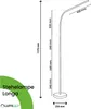 A technical drawing of a floor lamp with dimensions indicated. Anteprima dell’immagine prodotto