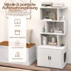 COSTWAY Kattenkast met boekenkast, kattenbakmeubel voor Productafbeelding-voorbeeld 4