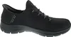 A side view of a black Skechers Slip-Ins shoe. Voir les images du produit
