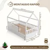 Crazy Pine Letto a Casetta Bianco con Cassetto 90x200 cm – Anteprima dell’immagine prodotto 3