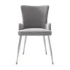 A single gray velvet chair with silver legs, presented against a white background. Podgląd zdjęcia produktu