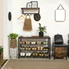 An entryway with a shoe rack, a console table, a mirror, and decorative items. Produktbild-Vorschau