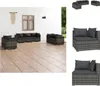 vidaXL 7-tlg. Garten-Lounge-Set mit Kissen Poly Rattan Grau Produktbild-Vorschau 1