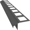 A dark gray metal profile with rectangular cutouts along the top edge, presented in a studio shot against a white background. Produktbild-Vorschau