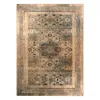 A top-down view of a rectangular rug with a vintage pattern. Voir les images du produit