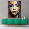 Gesicht Splash Pop Art Frau modern Leinwandbild Wandbild Produktbild-Vorschau 2