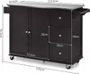 A kitchen cart with dimensions shown. Podgląd zdjęcia produktu