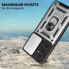 A rugged phone case with a ring holder is shown in a snowy, outdoor environment. Produktbild-Vorschau