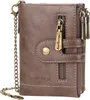 Porte-monnaie en cuir pour homme avec double chaîne antivol Voir les images du produit 1