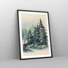 Gerahmtes Poster - Schwarzer Rahmen - Schnee Fichten Wald - Produktbild-Vorschau 8