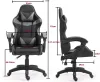 A diagram showing the dimensions of a gaming chair. Voir les images du produit