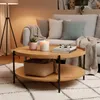 CLP Couchtisch Corbitan rund aus Holz 2 Ebenen Produktbild-Vorschau 3