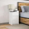 vidaXL Nočný stolík s LED svetlami biely materiál na báze Náhľad obrázku produktu 4
