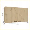 A wall-mounted kitchen cabinet with two doors, shown from the front with dimensions indicated. Produktbild-Vorschau