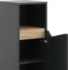 A close-up view of an open cabinet with a wooden shelf. Náhled obrázku produktu