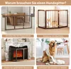 A collage of four images showing different uses of a dog gate. Podgląd zdjęcia produktu