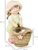 Mädchen Mit Blumentopf Wetterbeständige Gartenfigur, Produktbild-Vorschau 3
