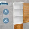 osoltus Badregal Hochschrank 190 cm Wandschrank Bambus Produktbild-Vorschau 5