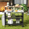 Carrello da pranzo mobile, scaffale da cucina a 4 livelli Anteprima dell’immagine prodotto 4