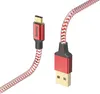 A close-up studio shot of a USB-A to USB-C charging cable. Produktbild-Vorschau
