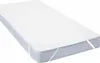 A white mattress protector is shown on a mattress, with elastic straps visible on the corners. Náhľad obrázku produktu