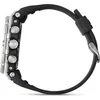 Side view of a black and silver wristwatch with a black band. Produktbild-Vorschau