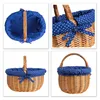 Creative Home Duży Kosz Wiklinowy Piknikowy z Granatowym Podgląd zdjęcia produktu 2
