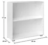 CASARIA® Bücherregal 77x60x28cm Weiß Holz 2 Fächer Boden Produktbild-Vorschau 6