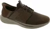 A single brown SKECHERS SLIP-INS SLADE - ZACHARY shoe is shown against a white background. Voir les images du produit