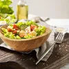 Relaxdays Salatschüssel, Bambus, oval, HxBxT: 10 x 25 x 23 Produktbild-Vorschau 3