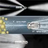 Three images showing a high-pressure hose nozzle spraying water at different angles. Voir les images du produit