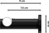 Interdeco Gardinenstange / Vorhangstange Weiß / Schwarz, Produktbild-Vorschau 2